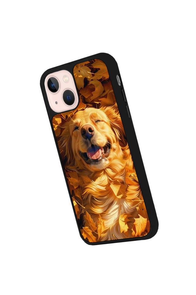 iPhone 14 Plus Uyumlu Golden Kopek Tasarımlı Glossy Premium Kılıf