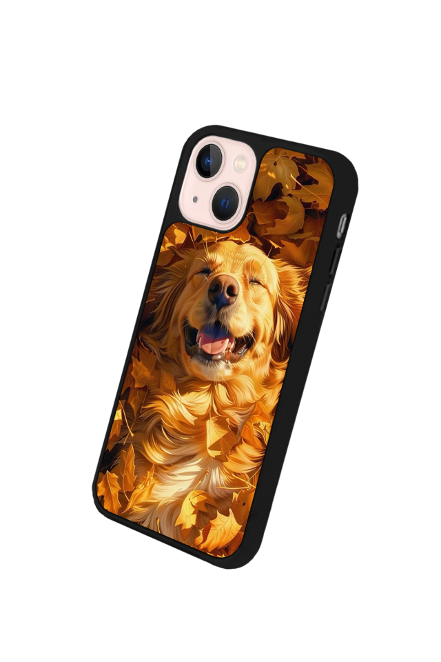 iPhone 14 Plus Uyumlu Golden Kopek Tasarımlı Glossy Premium Kılıf