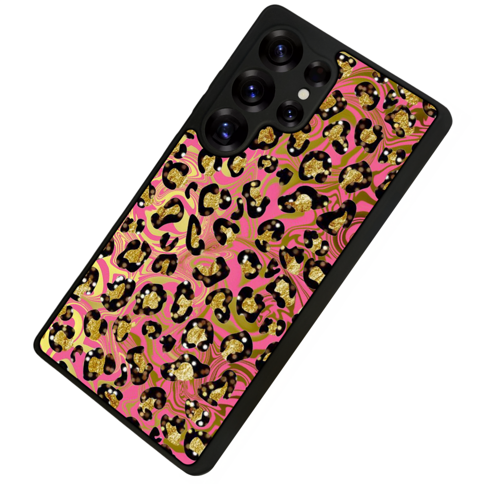Samsung Galaxy S25 Ultra Uyumlu Hologram Leopar Tasarımlı Glossy Premium Kılıf