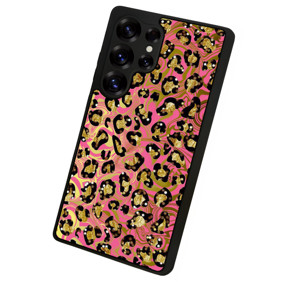 Samsung Galaxy S25 Ultra Uyumlu Hologram Leopar Tasarımlı Glossy Premium Kılıf
