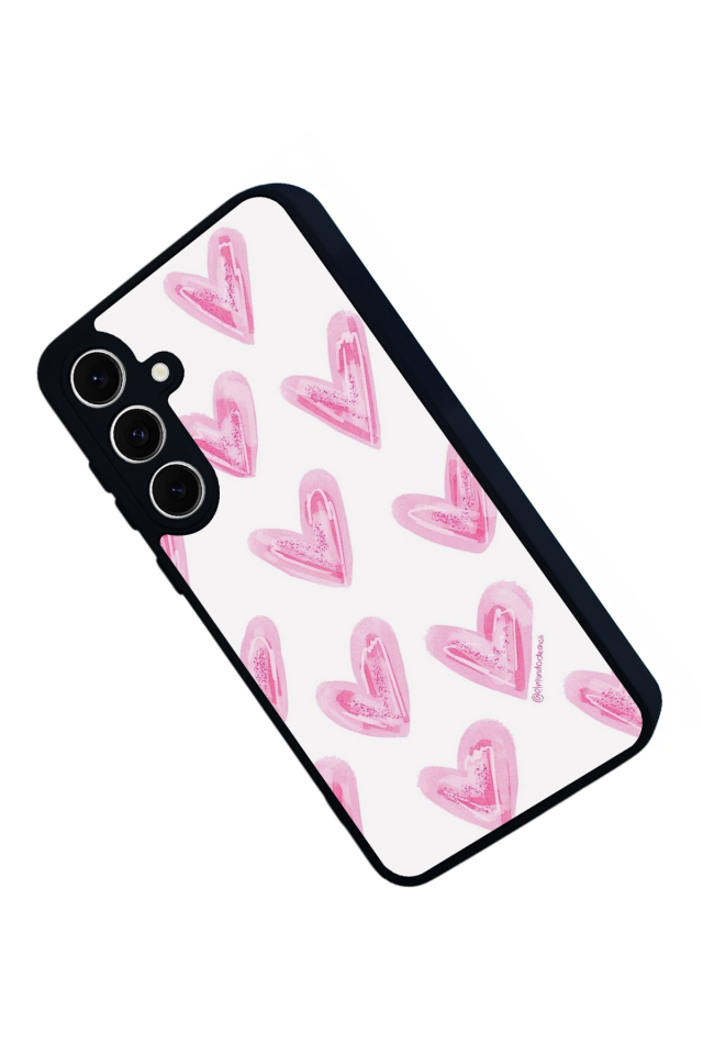 Samsung Galaxy S24 FE Uyumlu Kalp Love Tasarımlı Glossy Premium Kılıf
