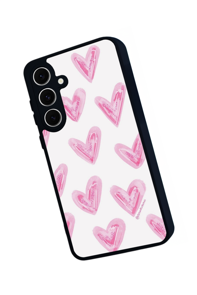 Samsung Galaxy S24 FE Uyumlu Kalp Love Tasarımlı Glossy Premium Kılıf