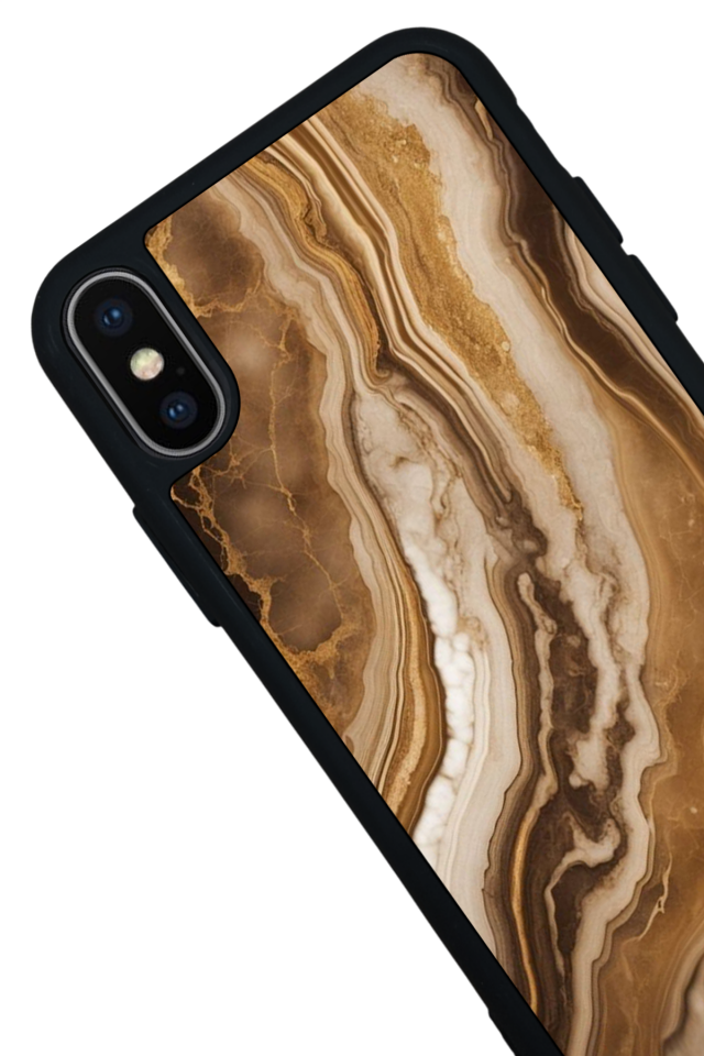 iPhone XS Max Uyumlu Mermer Marble Tasarımlı Glossy Premium Kılıf