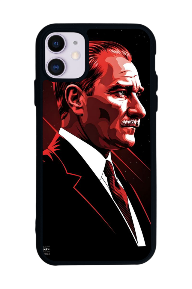 iPhone 11 Uyumlu Mustafa Kemal Ataturk Tasarımlı Glossy Premium Kılıf