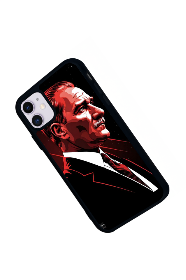 iPhone 11 Uyumlu Mustafa Kemal Ataturk Tasarımlı Glossy Premium Kılıf