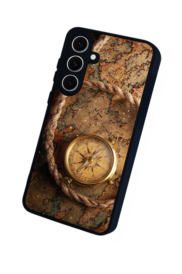 Samsung Galaxy A16 Uyumlu Pusula Tasarımlı Glossy Premium Kılıf
