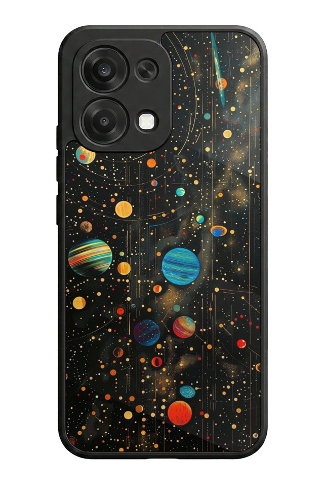 Oppo A6 Pro Uyumlu Uzay Tasarımlı Glossy Premium Kılıf