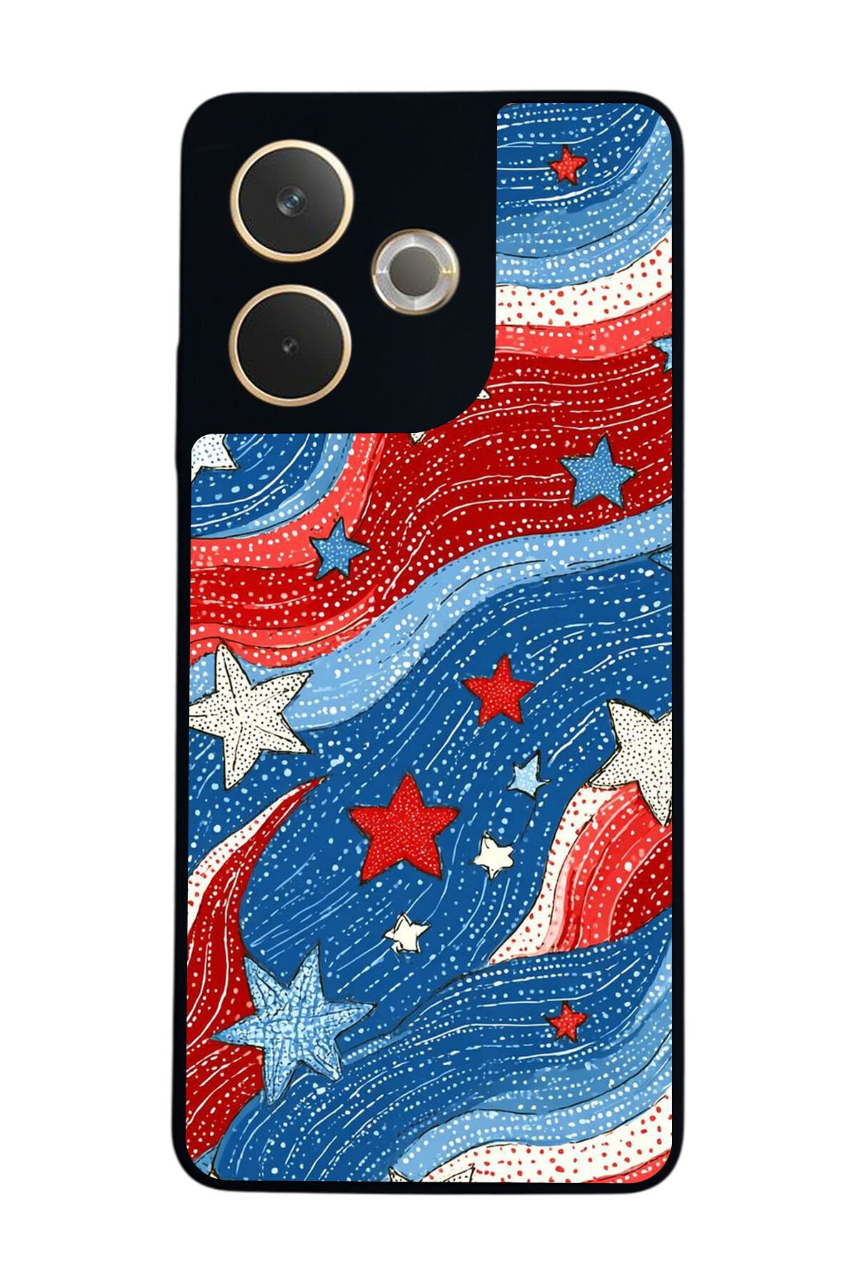 Oppo A5 Pro Uyumlu Retro Yildizlar Tasarımlı Glossy Premium Kılıf