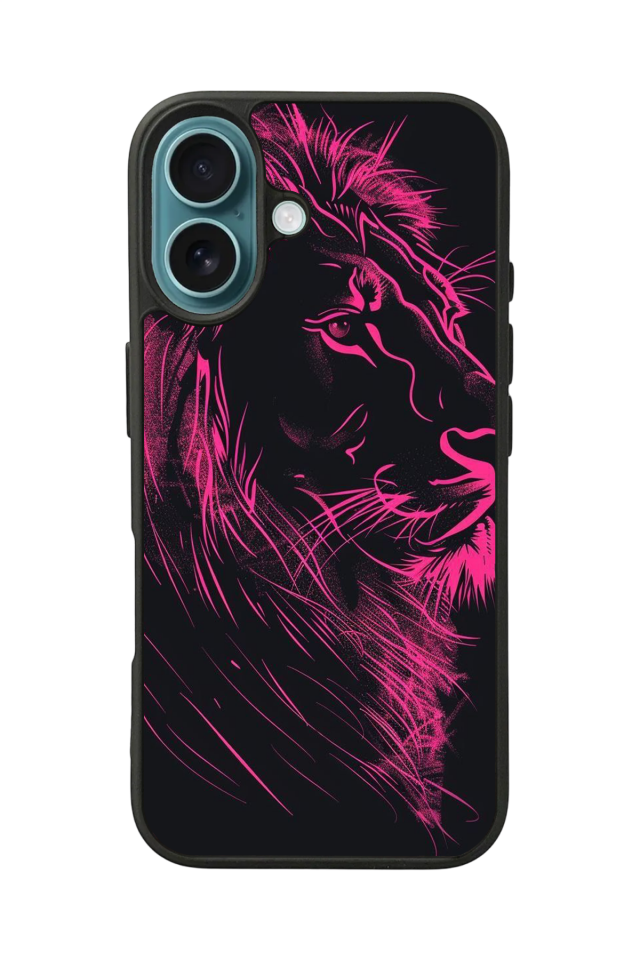 iPhone 16 Plus Uyumlu Aslan Tasarımlı Glossy Premium Kılıf