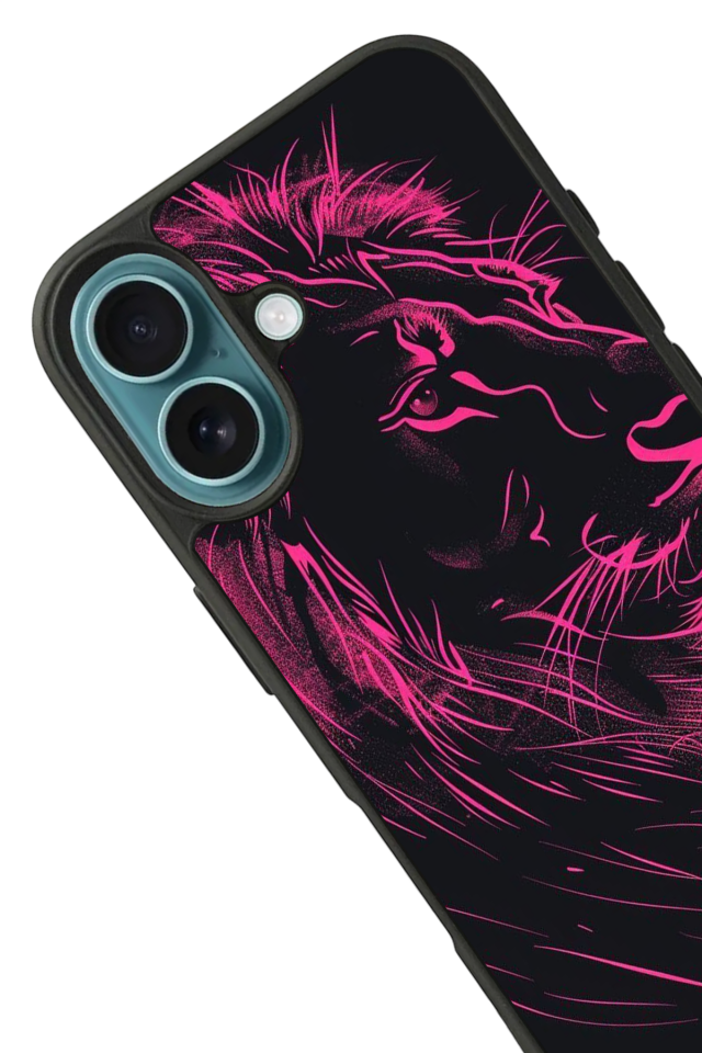 iPhone 16 Plus Uyumlu Aslan Tasarımlı Glossy Premium Kılıf
