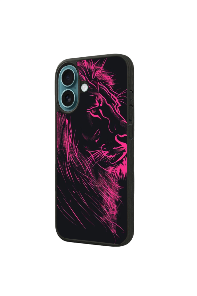iPhone 16 Plus Uyumlu Aslan Tasarımlı Glossy Premium Kılıf