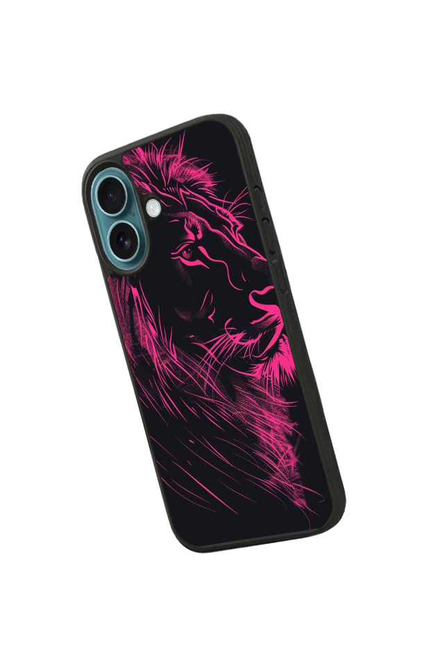 iPhone 16 Plus Uyumlu Aslan Tasarımlı Glossy Premium Kılıf