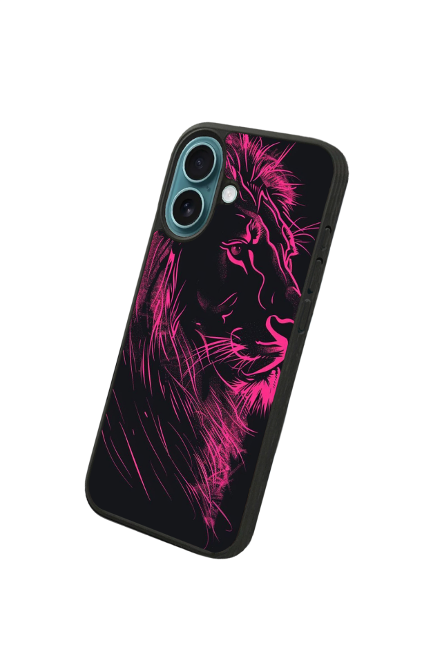 iPhone 16 Plus Uyumlu Aslan Tasarımlı Glossy Premium Kılıf