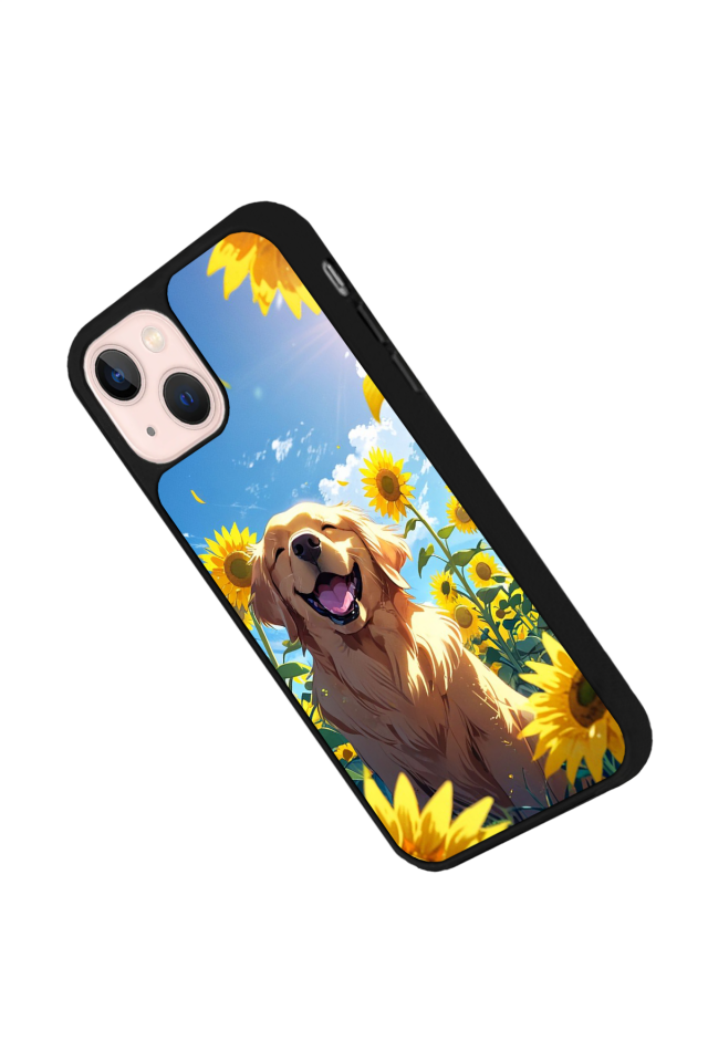 iPhone 14 Plus Uyumlu Golden Kopek Tasarımlı Glossy Premium Kılıf