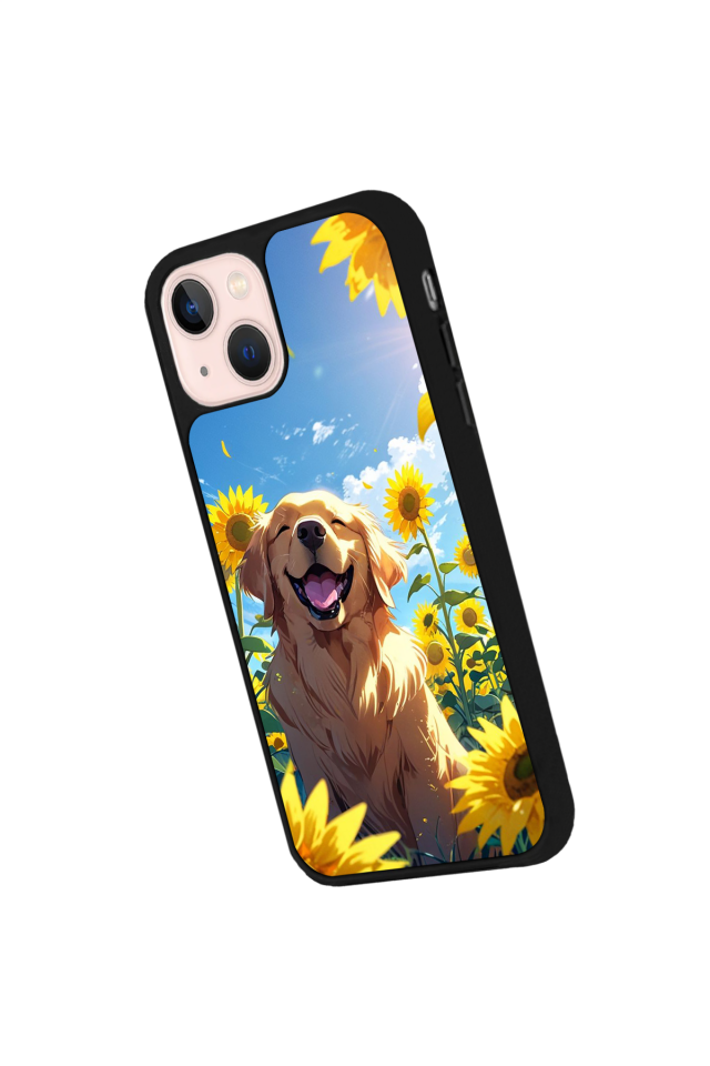 iPhone 14 Plus Uyumlu Golden Kopek Tasarımlı Glossy Premium Kılıf