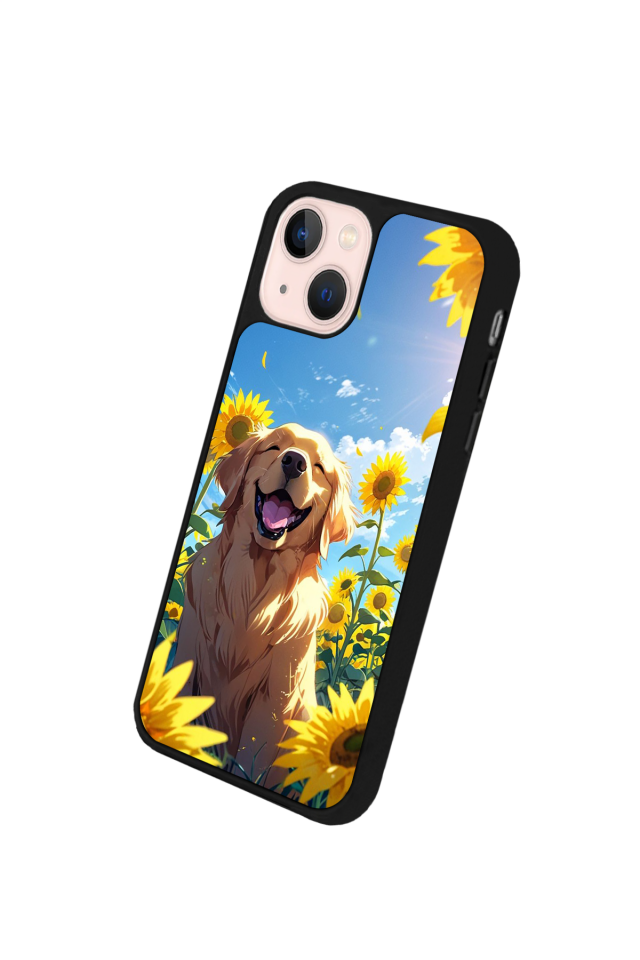 iPhone 14 Plus Uyumlu Golden Kopek Tasarımlı Glossy Premium Kılıf