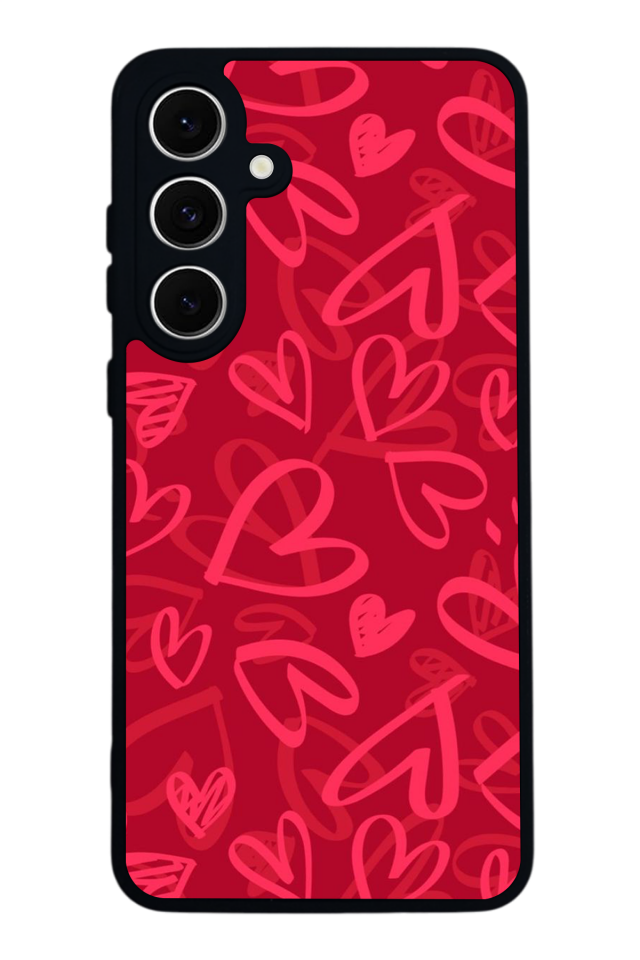 Samsung Galaxy S24 FE Uyumlu Kalp Love Tasarımlı Glossy Premium Kılıf