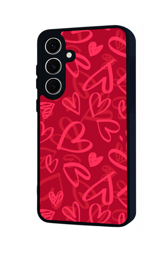 Samsung Galaxy S24 FE Uyumlu Kalp Love Tasarımlı Glossy Premium Kılıf