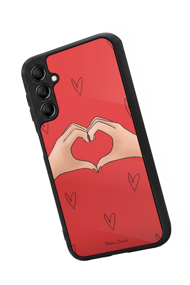 Samsung Galaxy A14 Uyumlu Kalp Love Tasarımlı Glossy Premium Kılıf