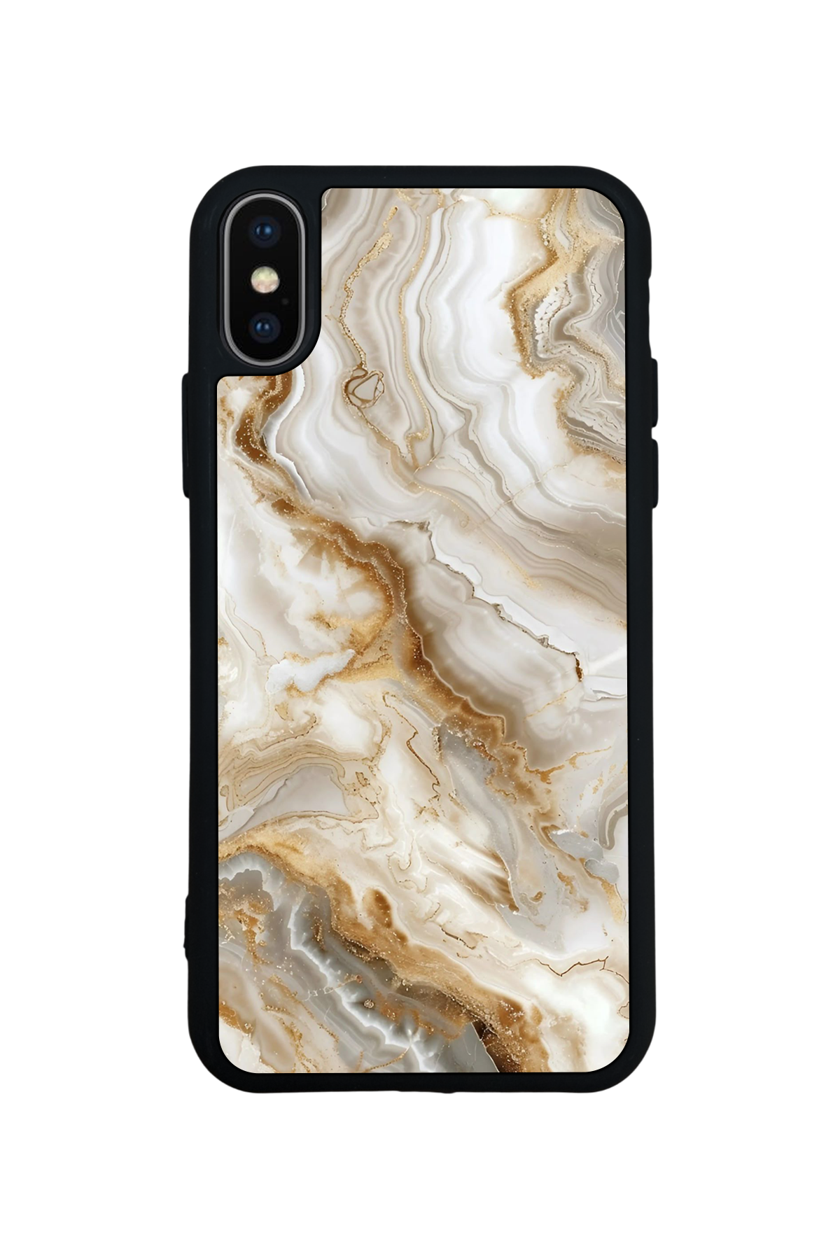 iPhone XS Max Uyumlu Mermer Marble Tasarımlı Glossy Premium Kılıf