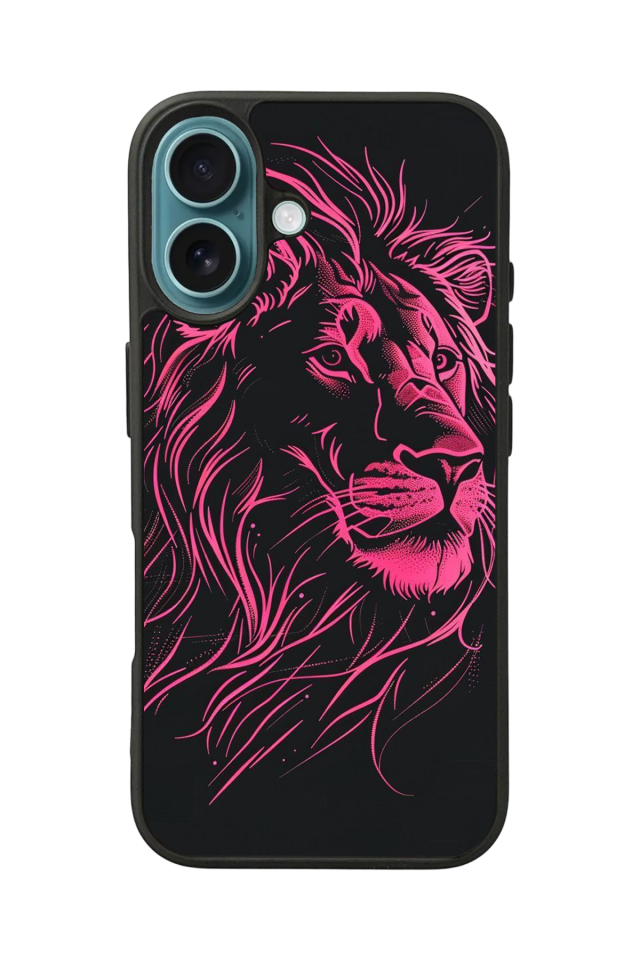 iPhone 16 Plus Uyumlu Aslan Tasarımlı Glossy Premium Kılıf