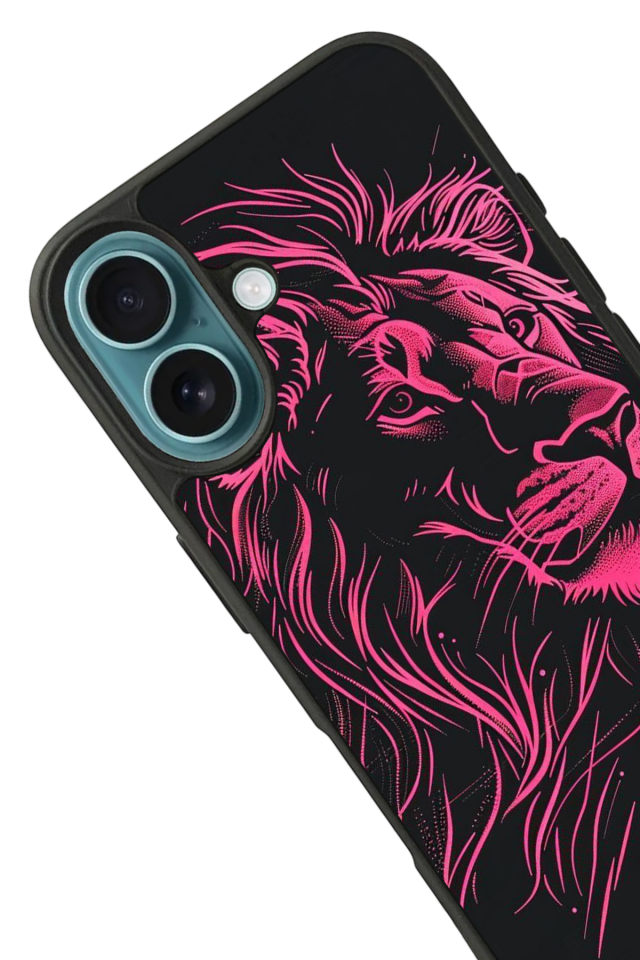 iPhone 16 Plus Uyumlu Aslan Tasarımlı Glossy Premium Kılıf