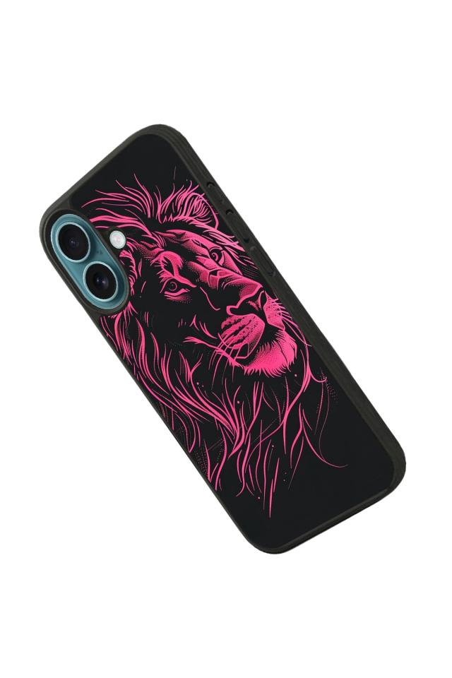 iPhone 16 Plus Uyumlu Aslan Tasarımlı Glossy Premium Kılıf