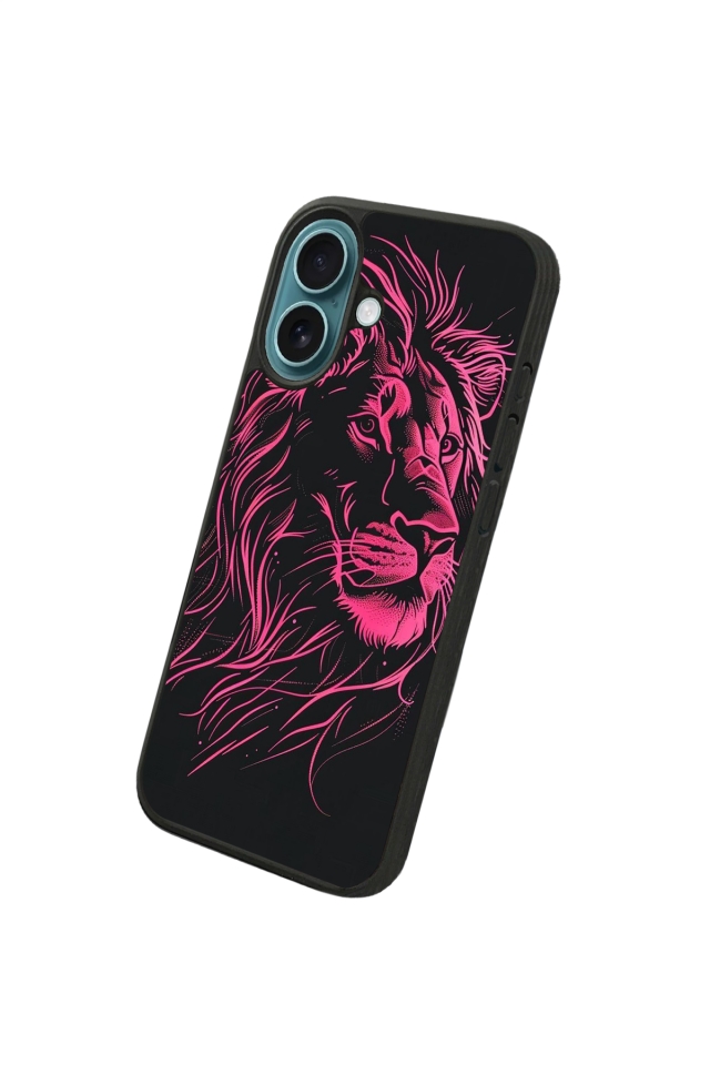 iPhone 16 Plus Uyumlu Aslan Tasarımlı Glossy Premium Kılıf