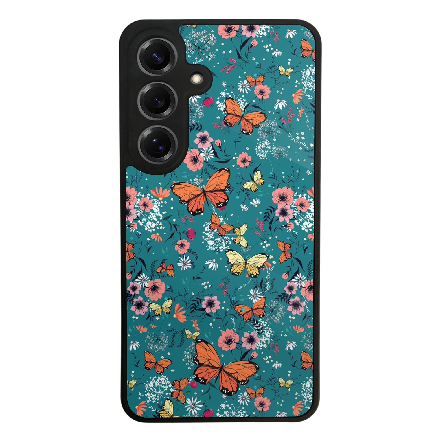 Samsung Galaxy S25 Uyumlu Floral Tasarımlı Glossy Premium Kılıf