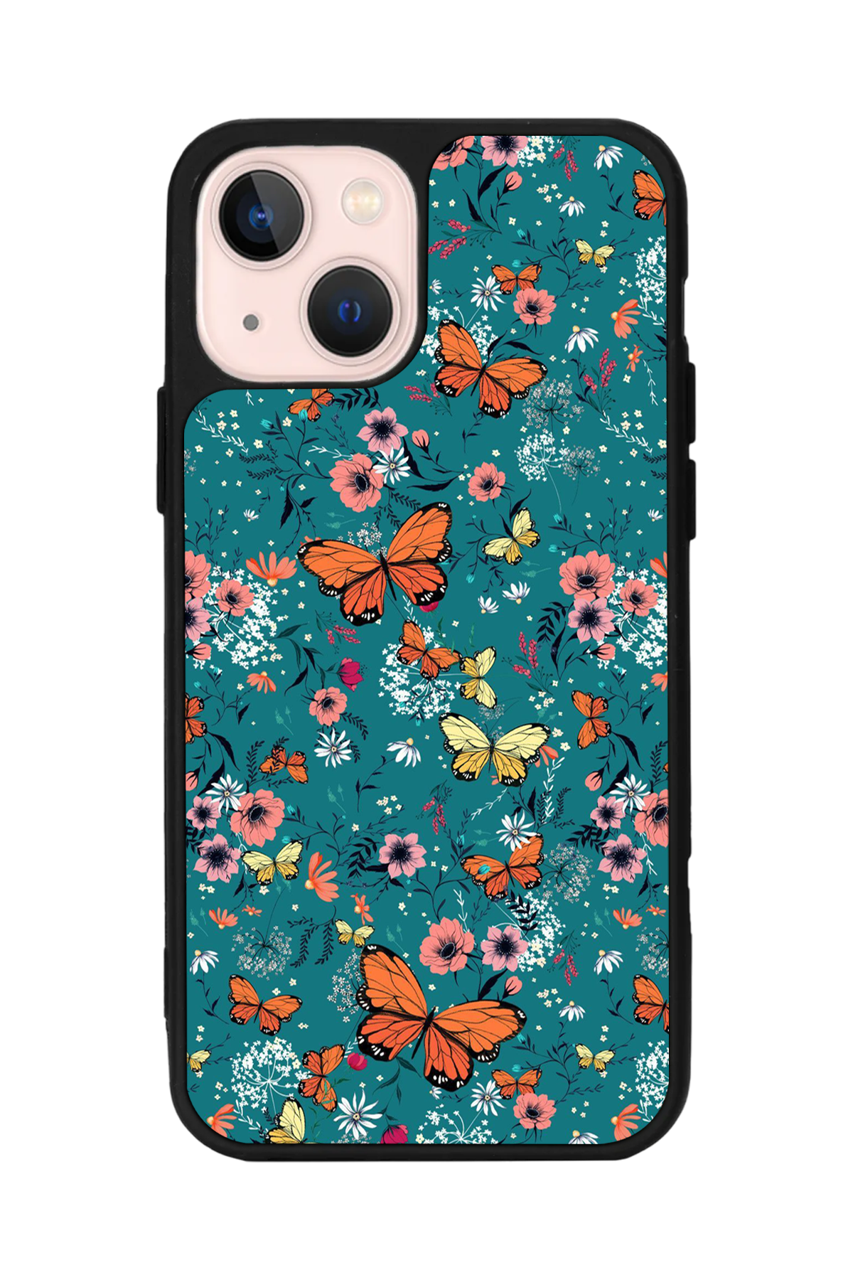 iPhone 13/14 Uyumlu Floral Tasarımlı Glossy Premium Kılıf