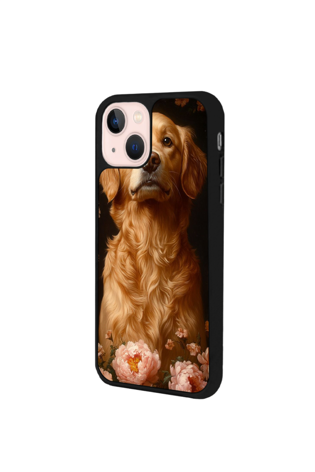 iPhone 14 Plus Uyumlu Golden Kopek Tasarımlı Glossy Premium Kılıf