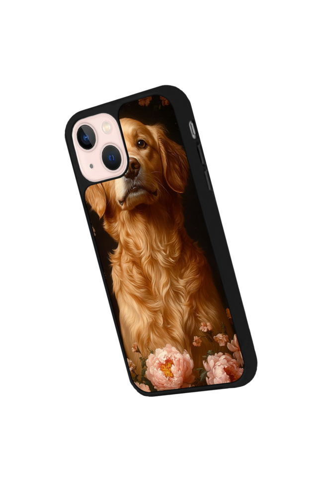 iPhone 14 Plus Uyumlu Golden Kopek Tasarımlı Glossy Premium Kılıf