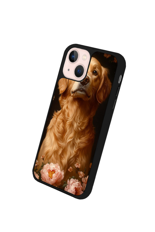 iPhone 14 Plus Uyumlu Golden Kopek Tasarımlı Glossy Premium Kılıf