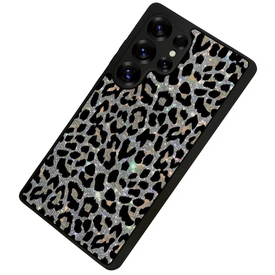 Samsung Galaxy S25 Ultra Uyumlu Hologram Leopar Tasarımlı Glossy Premium Kılıf