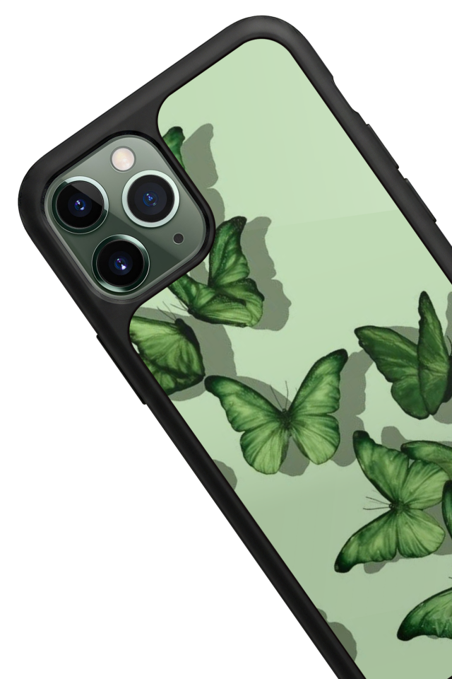 iPhone 11 Pro Max Uyumlu Kelebek Tasarımlı Glossy Premium Kılıf