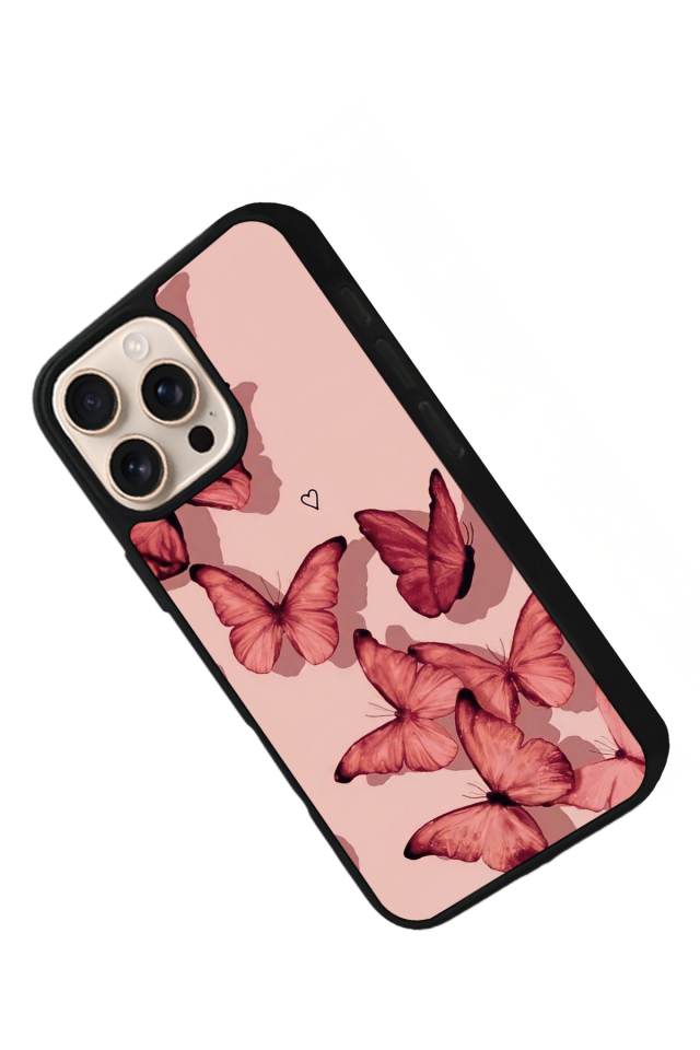 iPhone 14 Pro Uyumlu Kelebek Tasarımlı Glossy Premium Kılıf