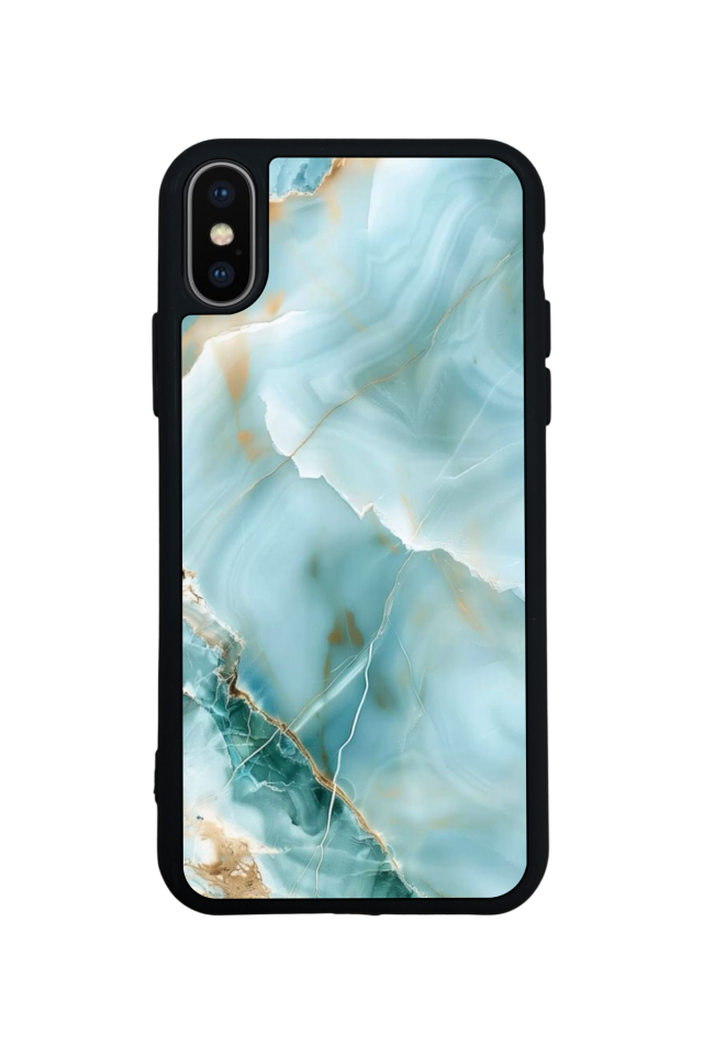 iPhone XS Max Uyumlu Mermer Marble Tasarımlı Glossy Premium Kılıf