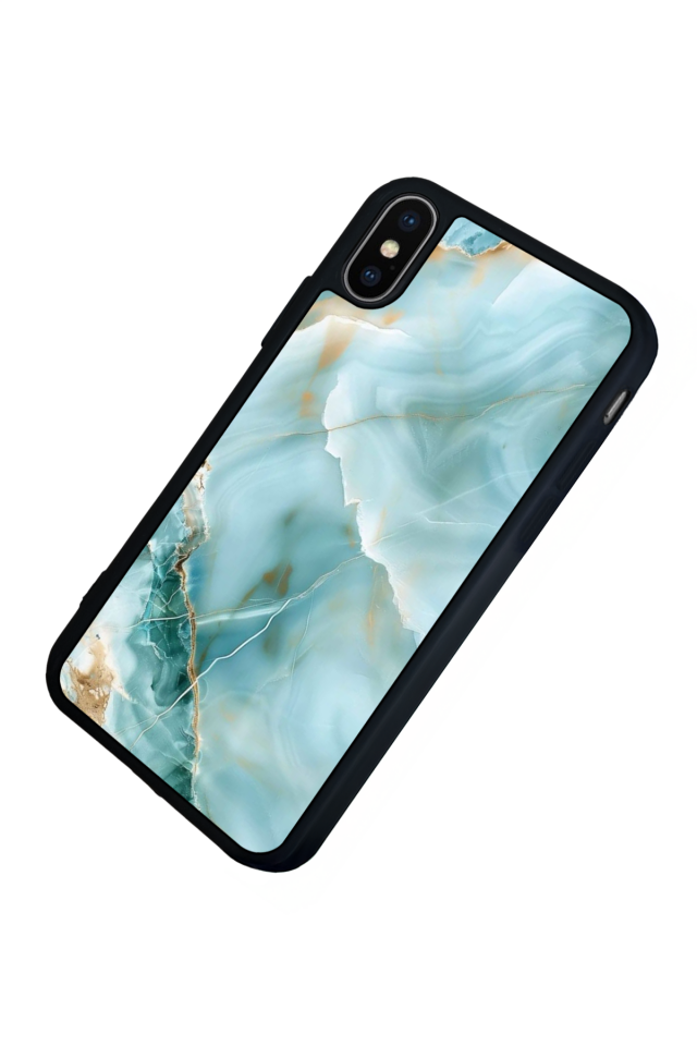 iPhone XS Max Uyumlu Mermer Marble Tasarımlı Glossy Premium Kılıf