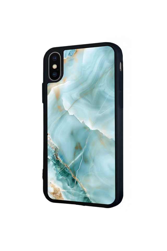 iPhone XS Max Uyumlu Mermer Marble Tasarımlı Glossy Premium Kılıf