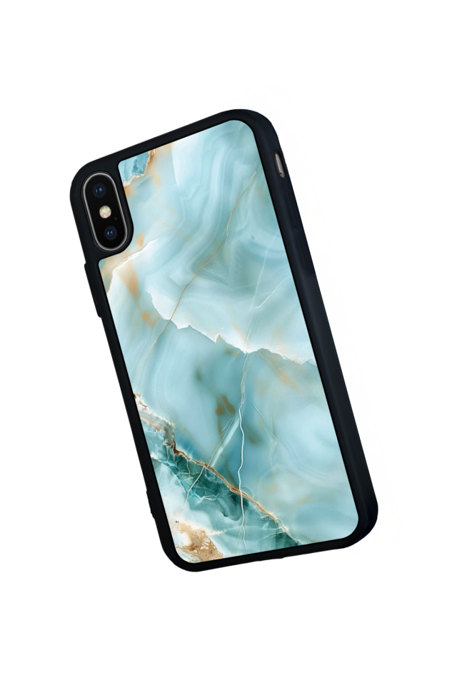iPhone XS Max Uyumlu Mermer Marble Tasarımlı Glossy Premium Kılıf
