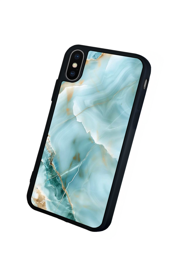 iPhone XS Max Uyumlu Mermer Marble Tasarımlı Glossy Premium Kılıf