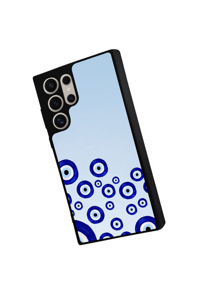 Samsung Galaxy S24 Ultra Uyumlu Nazar Tasarımlı Glossy Premium Kılıf