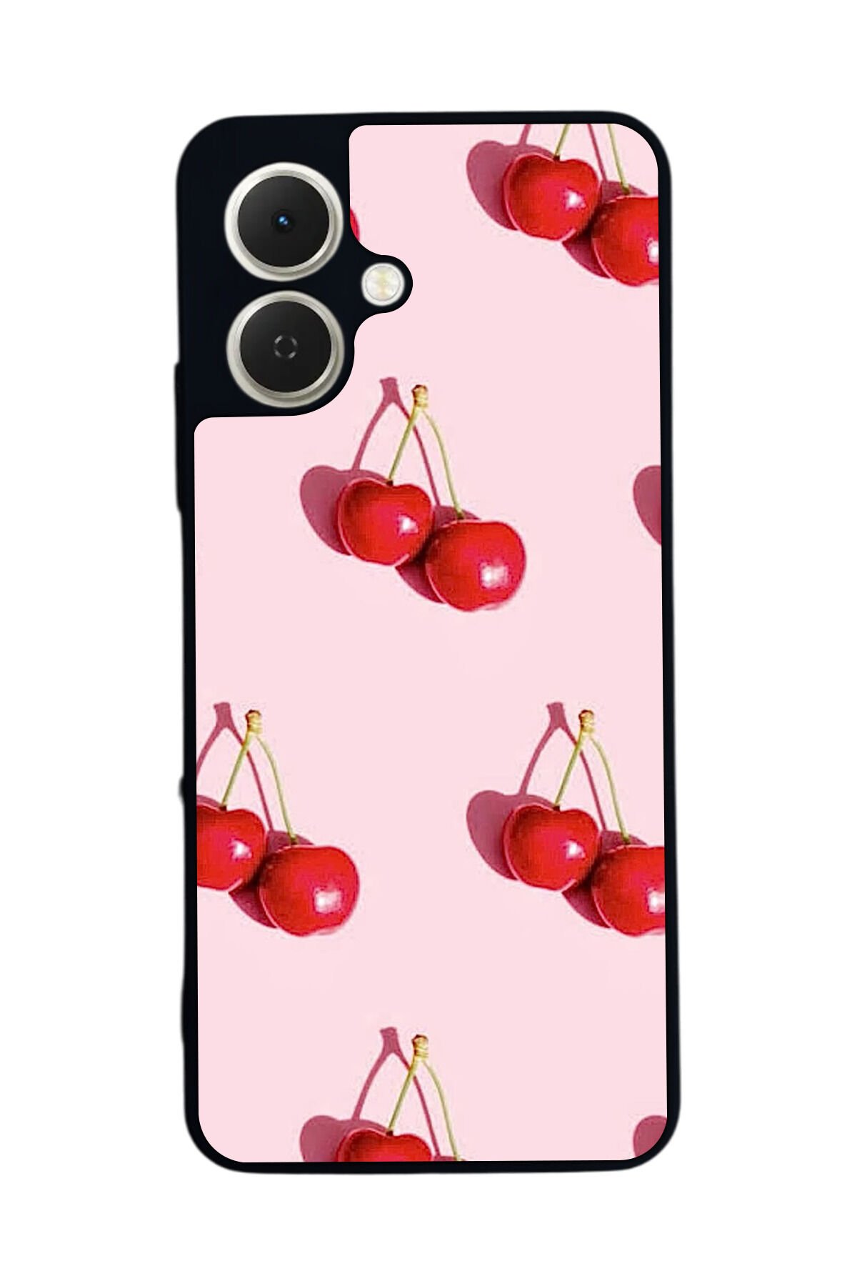 Tecno Spark GO 2 Uyumlu Kiraz Tasarımlı Glossy Premium Kılıf