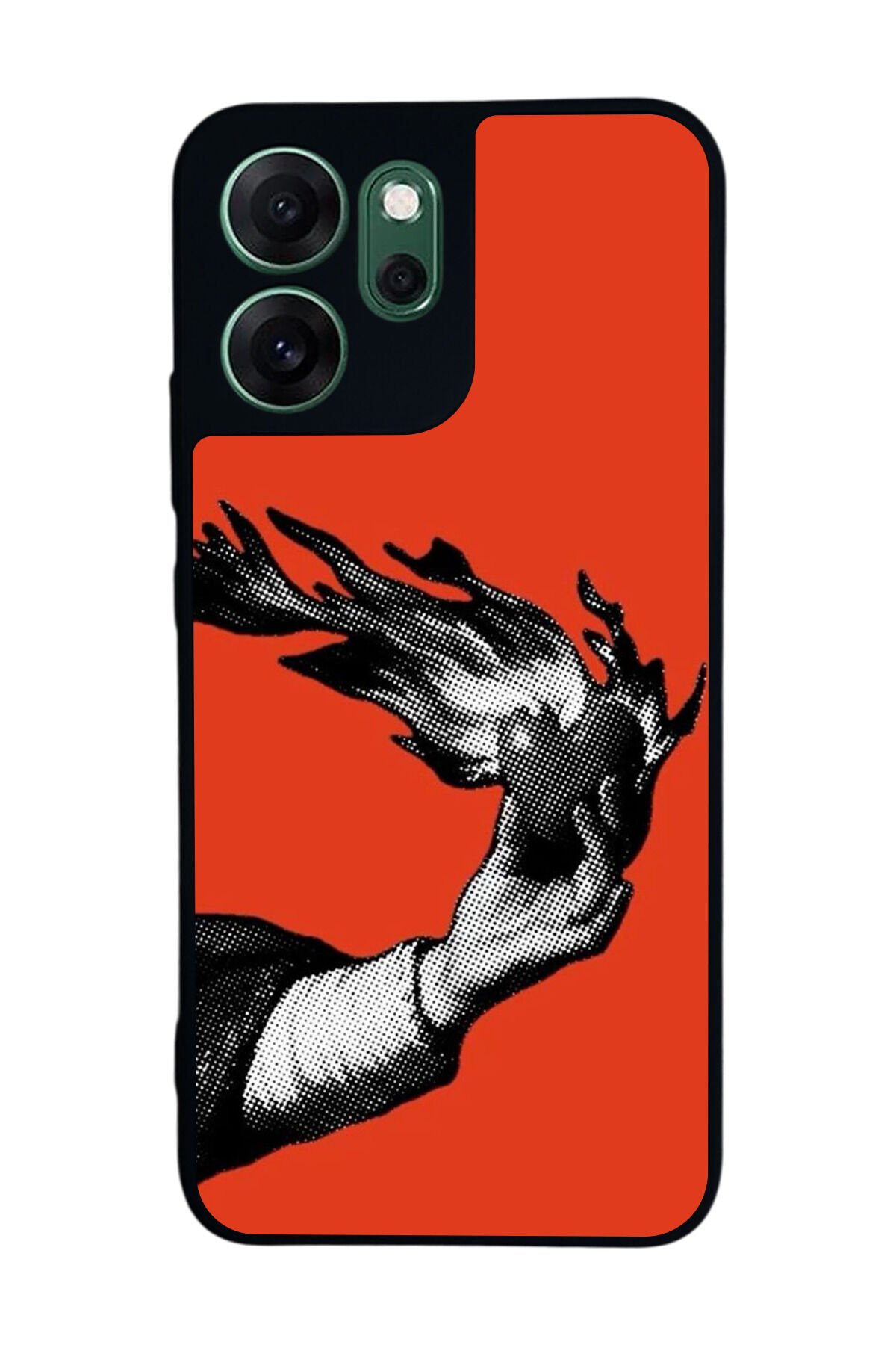 Oppo Reno 14F Uyumlu Kirmizi Tasarımlı Glossy Premium Kılıf