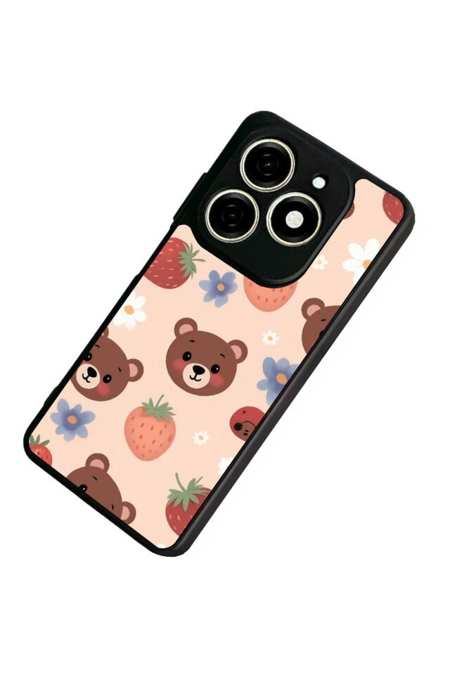 Tecno Spark 20/20C Uyumlu Ayı Tasarımlı Glossy Premium Kılıf