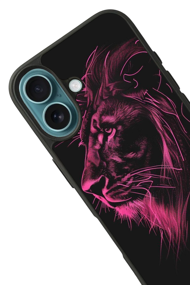 iPhone 16 Plus Uyumlu Aslan Tasarımlı Glossy Premium Kılıf
