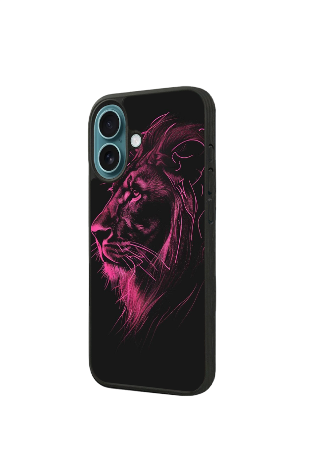 iPhone 16 Plus Uyumlu Aslan Tasarımlı Glossy Premium Kılıf