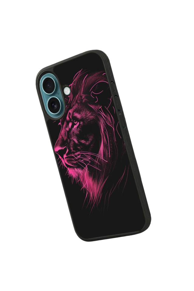 iPhone 16 Plus Uyumlu Aslan Tasarımlı Glossy Premium Kılıf