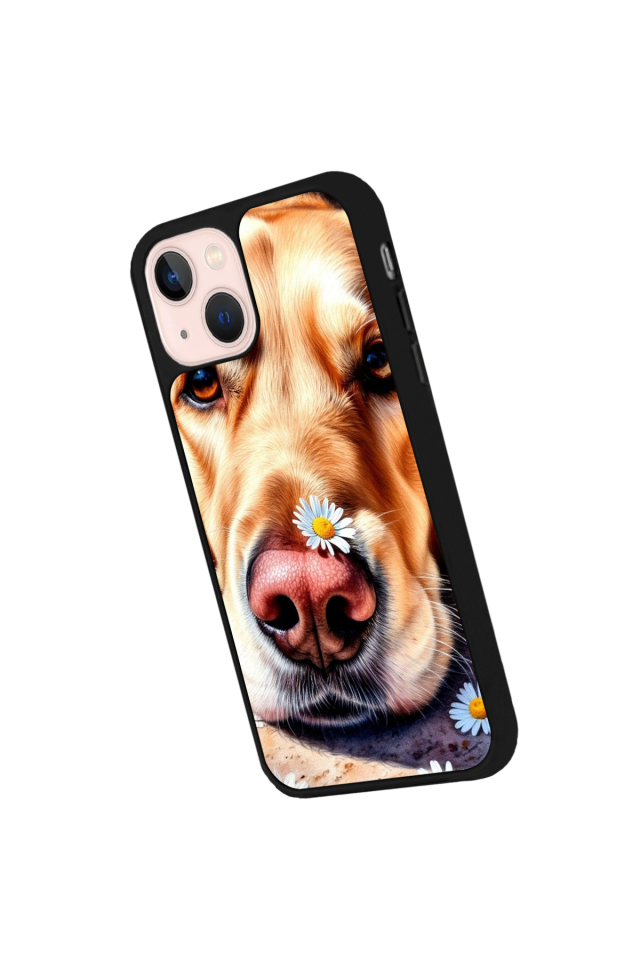 iPhone 14 Plus Uyumlu Golden Kopek Tasarımlı Glossy Premium Kılıf