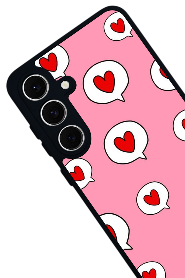 Samsung Galaxy S24 FE Uyumlu Kalp Love Tasarımlı Glossy Premium Kılıf
